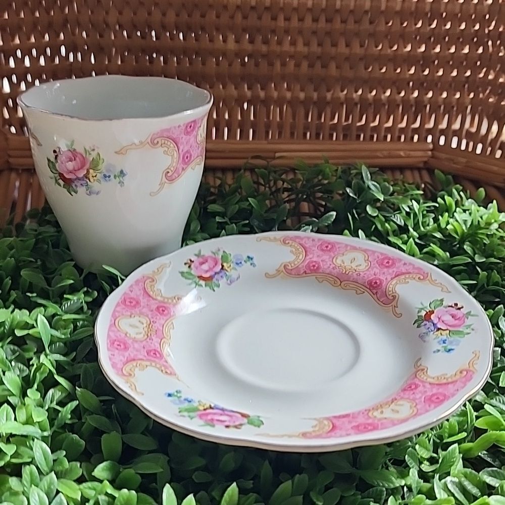 Vintage Floral Versai Made In China Teacup & Saucer